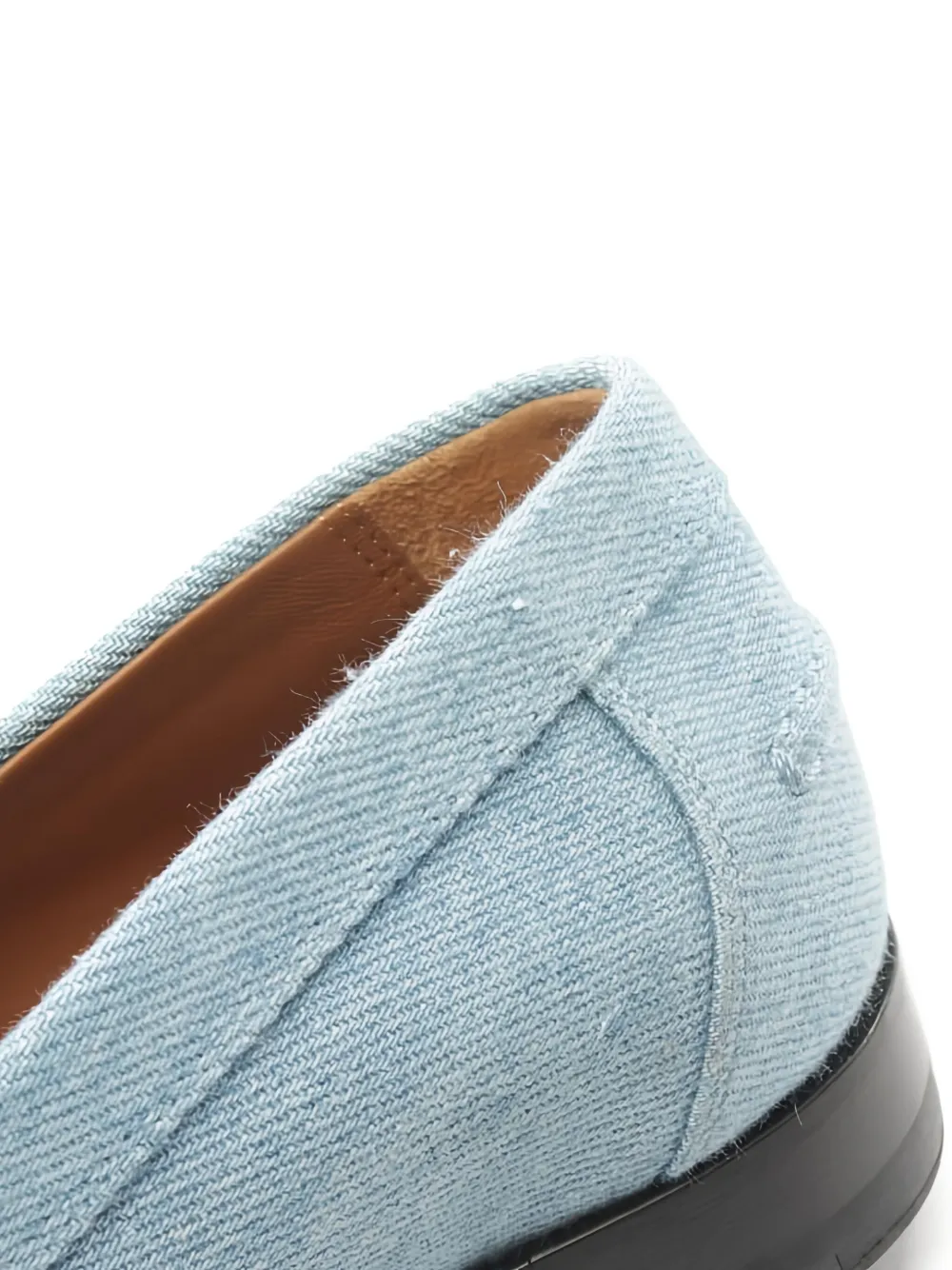 Pre-owned Hermes Destan Frayed-edge Denim Loafers In Blue