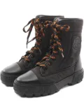 Hermès Pre-Owned quilted lace-up boots - Black