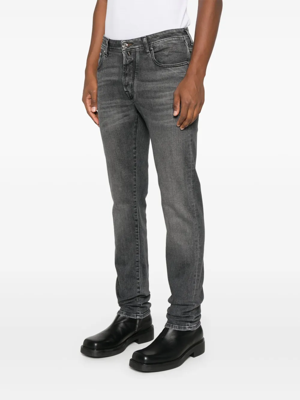 Jacob Cohen Logo-patch Jeans In Black