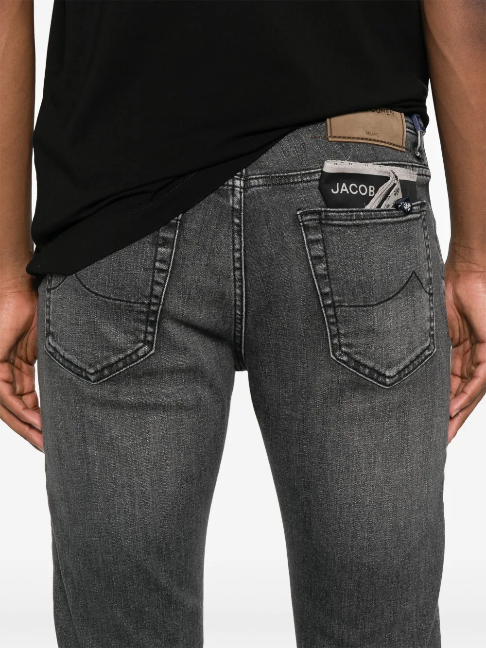 Jacob Cohen Logo-patch Jeans In Black