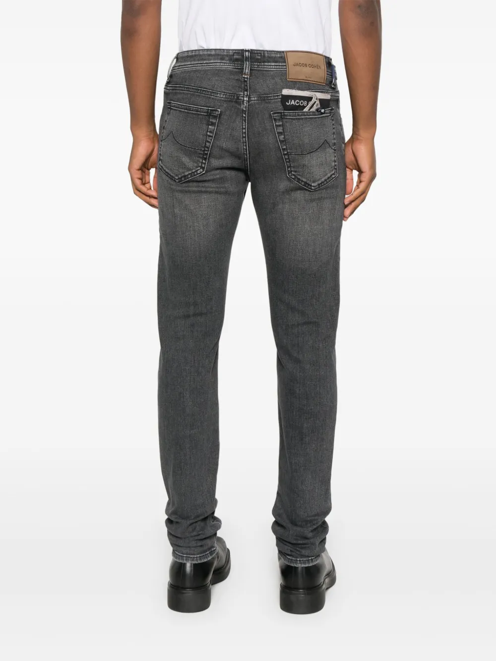Jacob Cohen Logo-patch Jeans In Black
