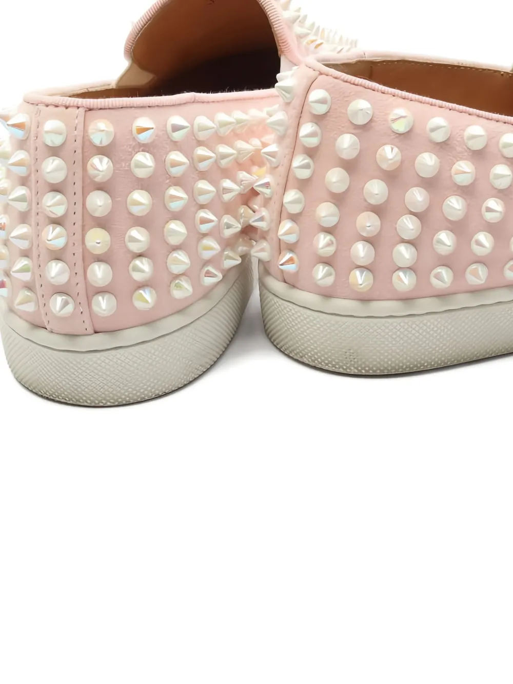 Pre-owned Christian Louboutin Roller Studded Slip-on Sneakers In Pink
