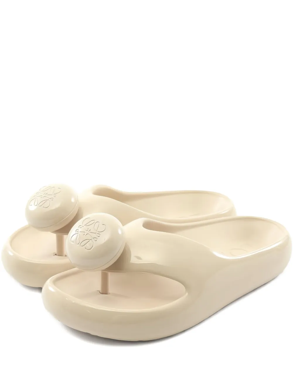 Loewe Pre-Owned pebble-embellished thong sandals | Neutrals | Image 1