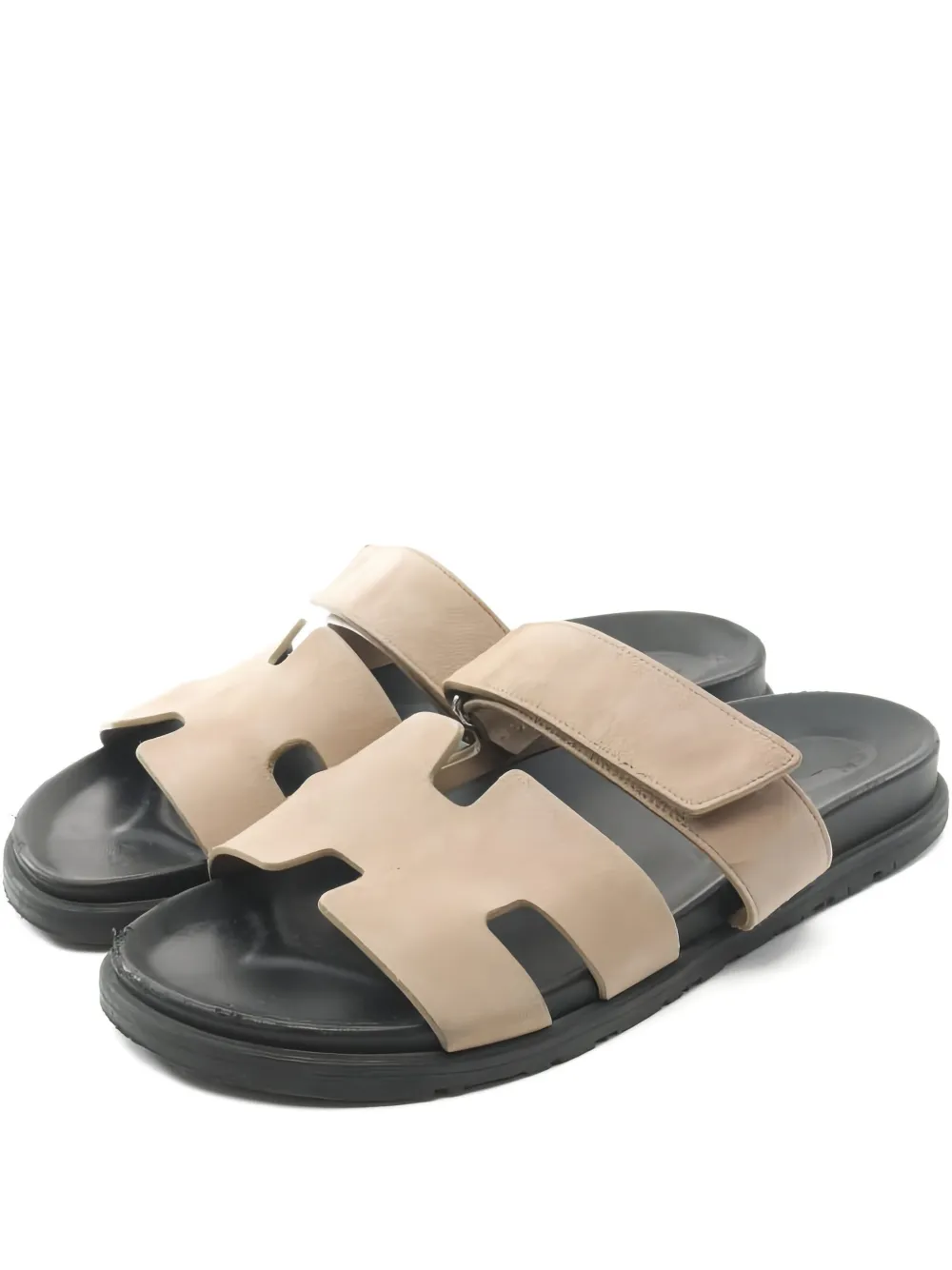 Hermès Pre-Owned 2000s Siffle suede double-strap sandals | Neutrals | Image 1