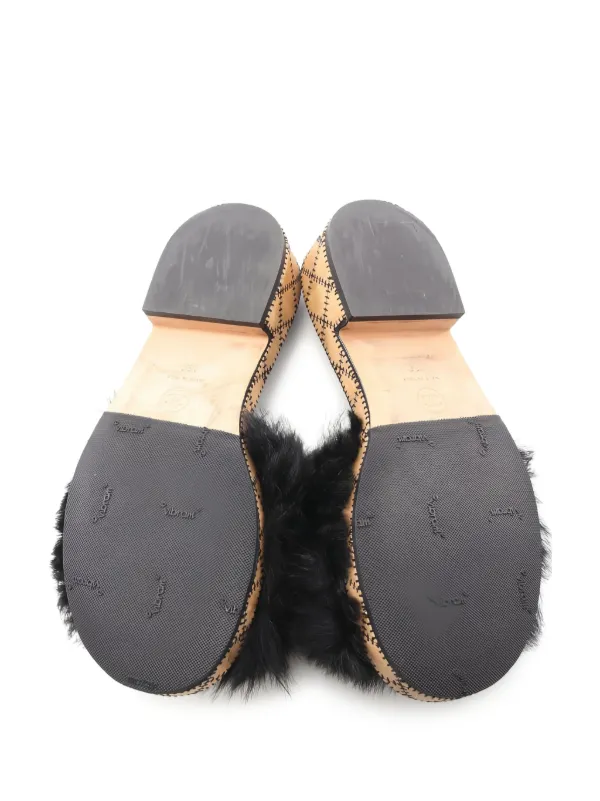 CHANEL Pre-Owned fur-upper Platform Sandals | Black | FARFETCH