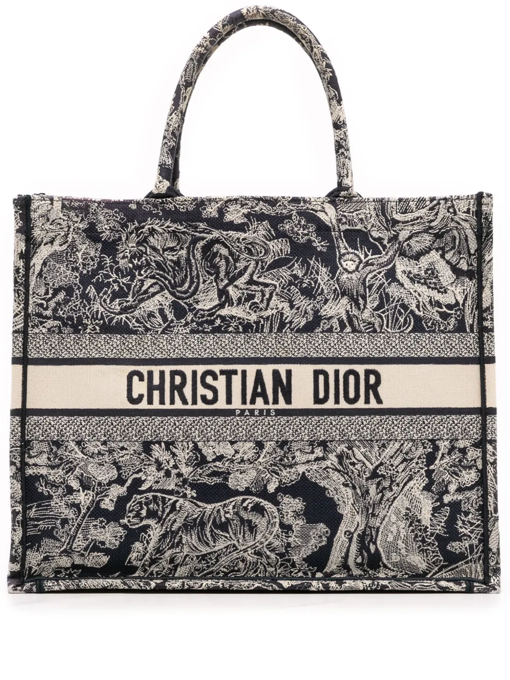 Christian Dior Pre-Owned 2021 ラージ キャンバス トワル ドゥ ジュイ リバース エンブロイダリー ブック Christian Dior Pre-Owned 2021 ラージ キャンバス トワル ドゥ ジュイ リバース エンブロイダリー ブック
