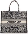 Christian Dior Pre-Owned 2021 Large Canvas Toile de Jouy Reverse Embroidered Book tote bag - Blue