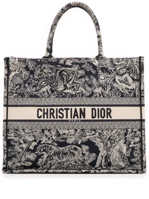 Christian Dior Pre-Owned 2021 Large Canvas Toile de Jouy Reverse Embroidered Book tote bag
