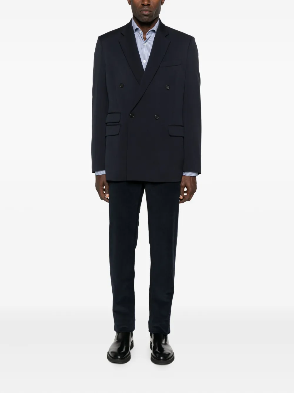 Traiano Milano striped long-sleeved shirt - Blauw