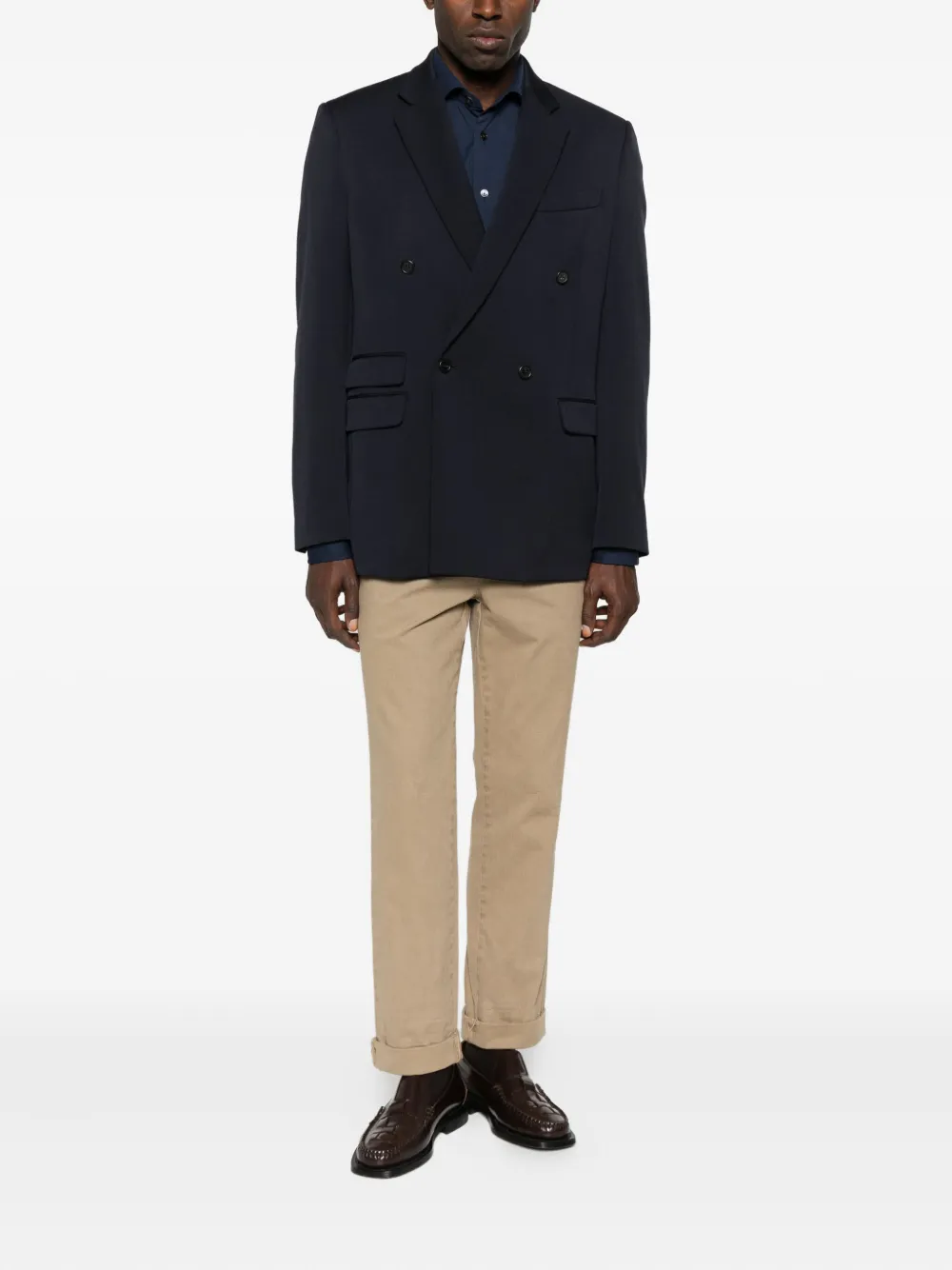 Traiano Milano long-sleeve button shirt - Blauw