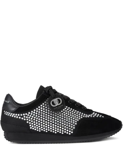 Kurt Geiger London crystal-embellished suede sneakers 