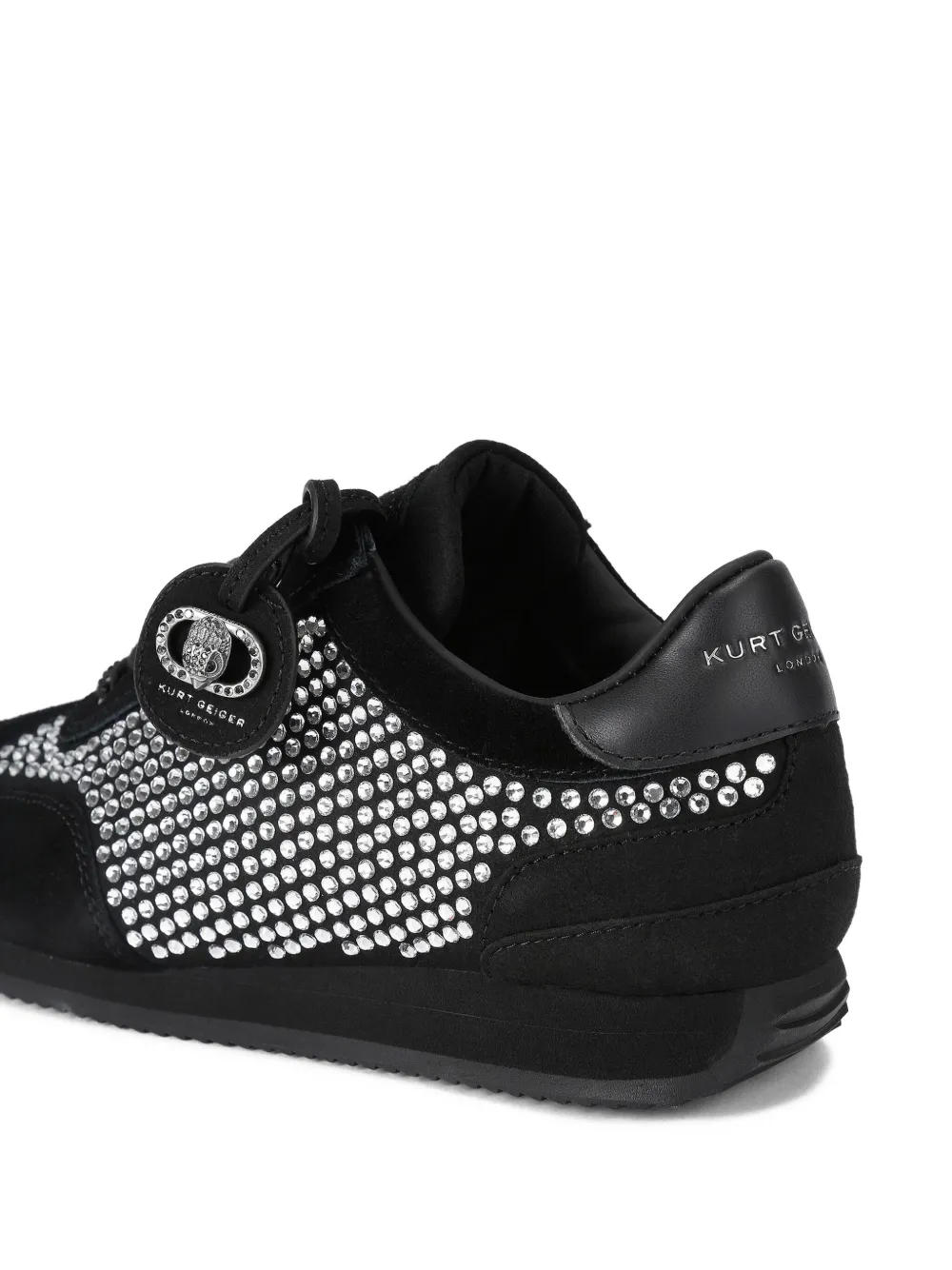 Kurt Geiger London crystal-embellished suede sneakers Black
