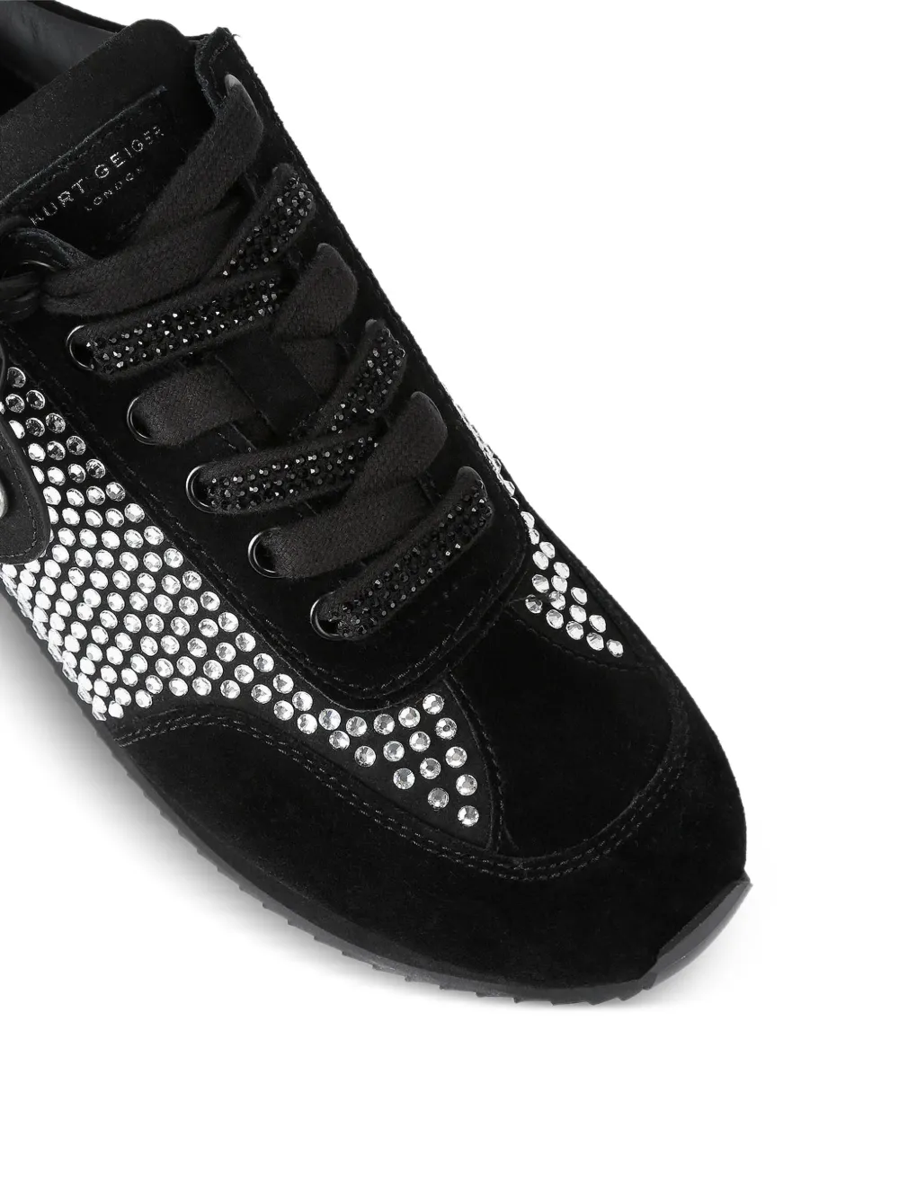 Kurt Geiger London crystal-embellished suede sneakers Black