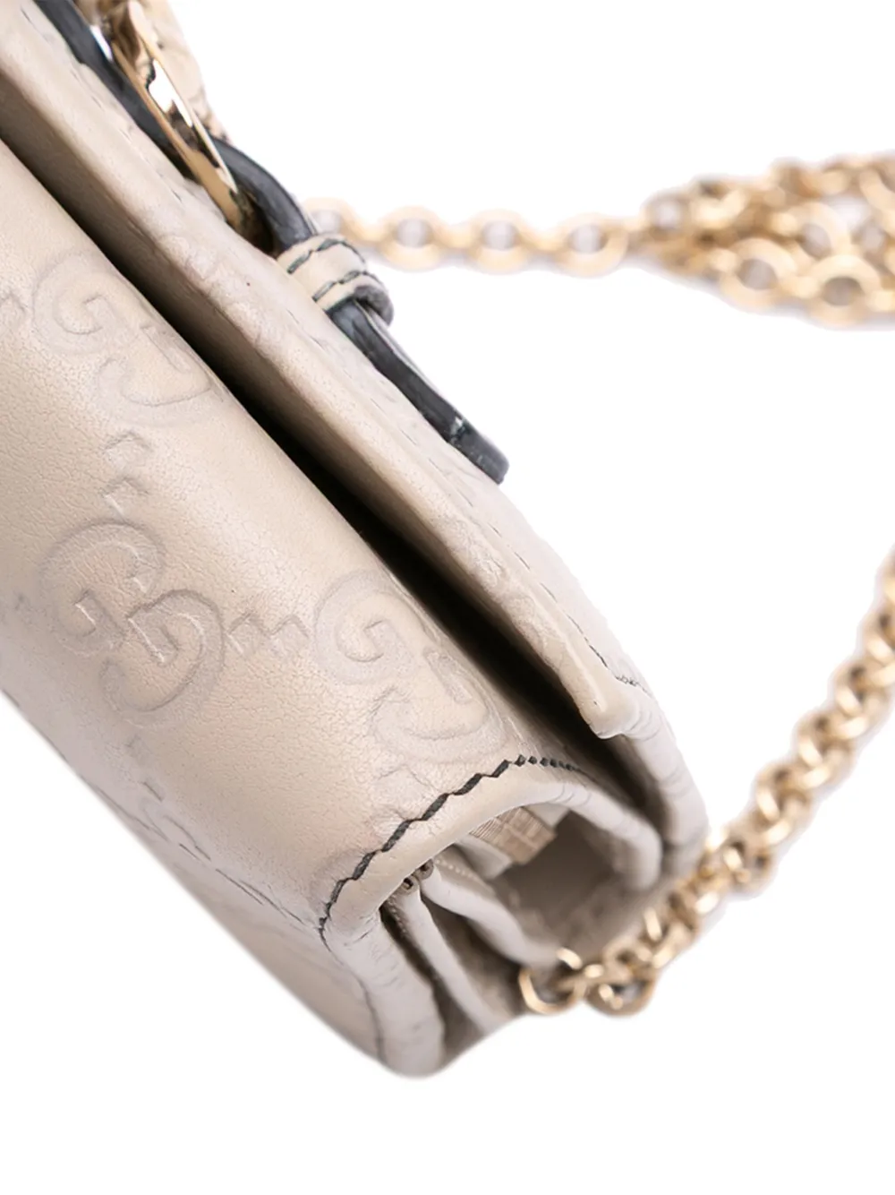 Pre-owned Gucci 2000-2015 Ssima Emily Wallet On Chain Shoulder Bag In Brown