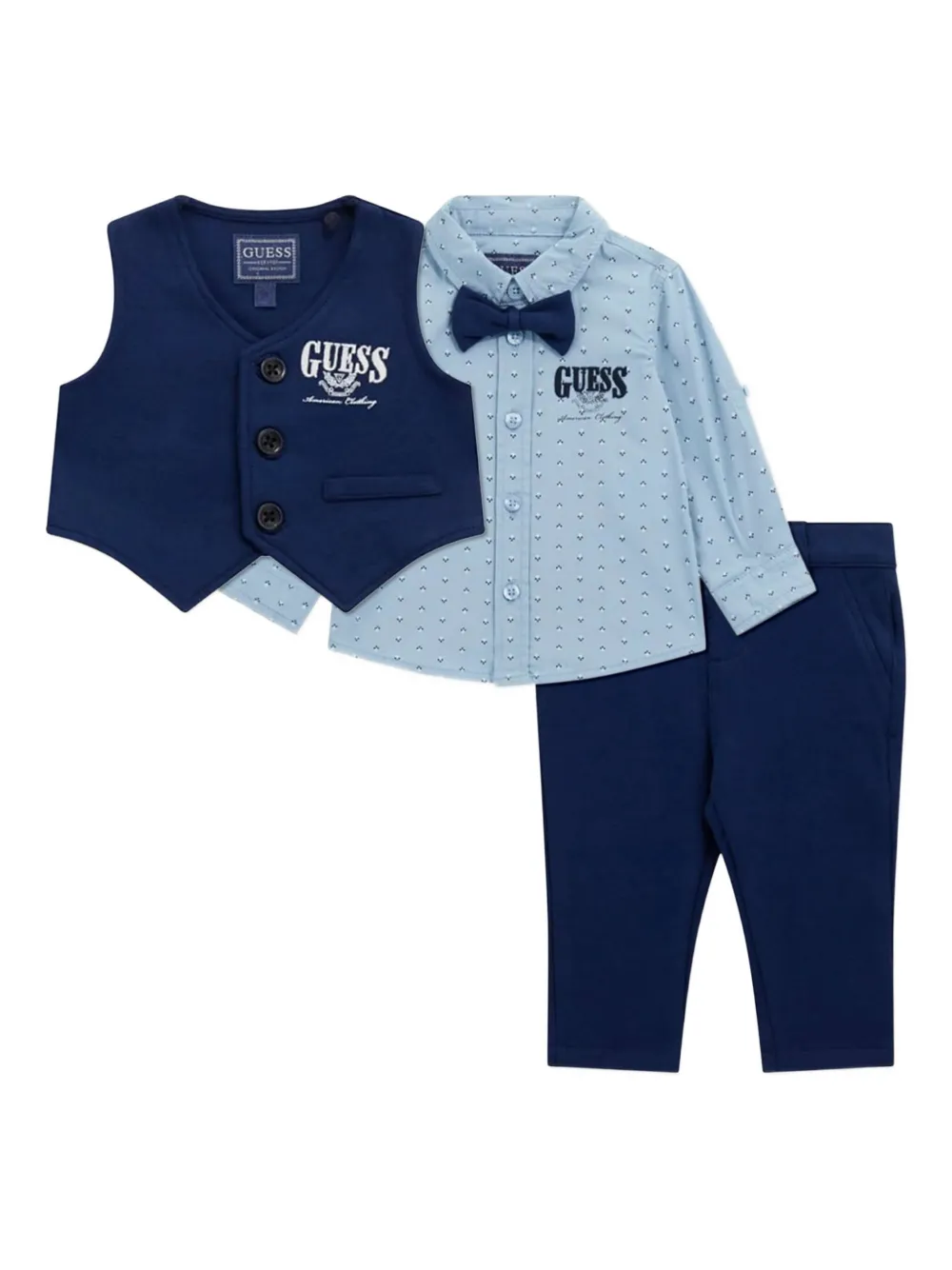 guess kids button-fastening trousers set | Blue | Image 1