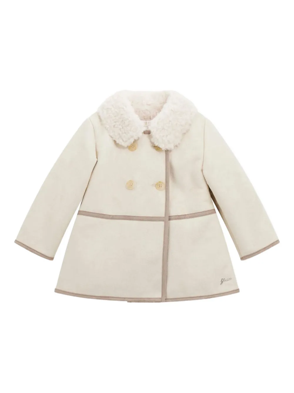 guess kids シアリングパネル コート - ニュートラル guess kids シアリングパネル コート - ニュートラル