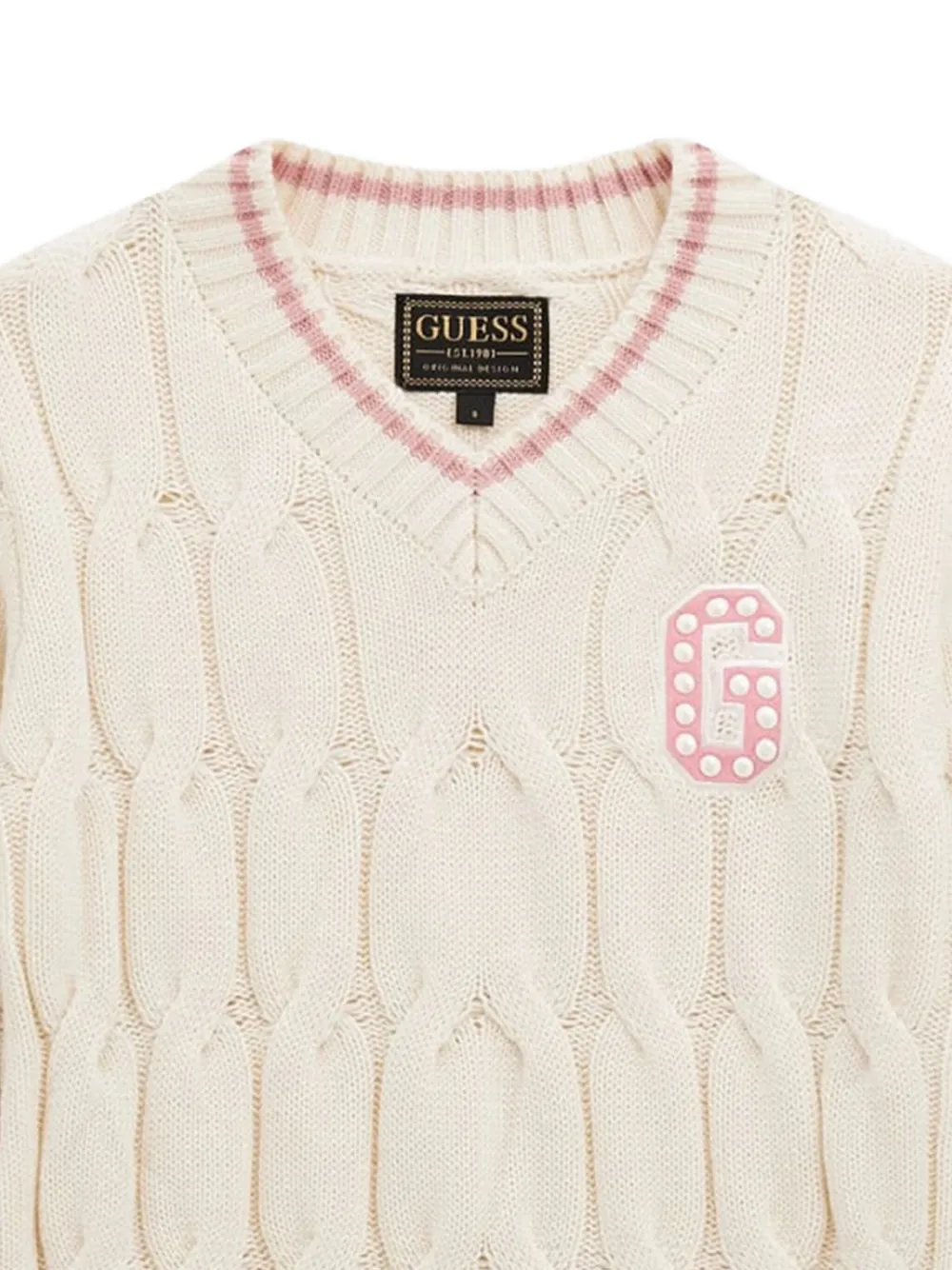 条纹图案绞花针织连衣裙