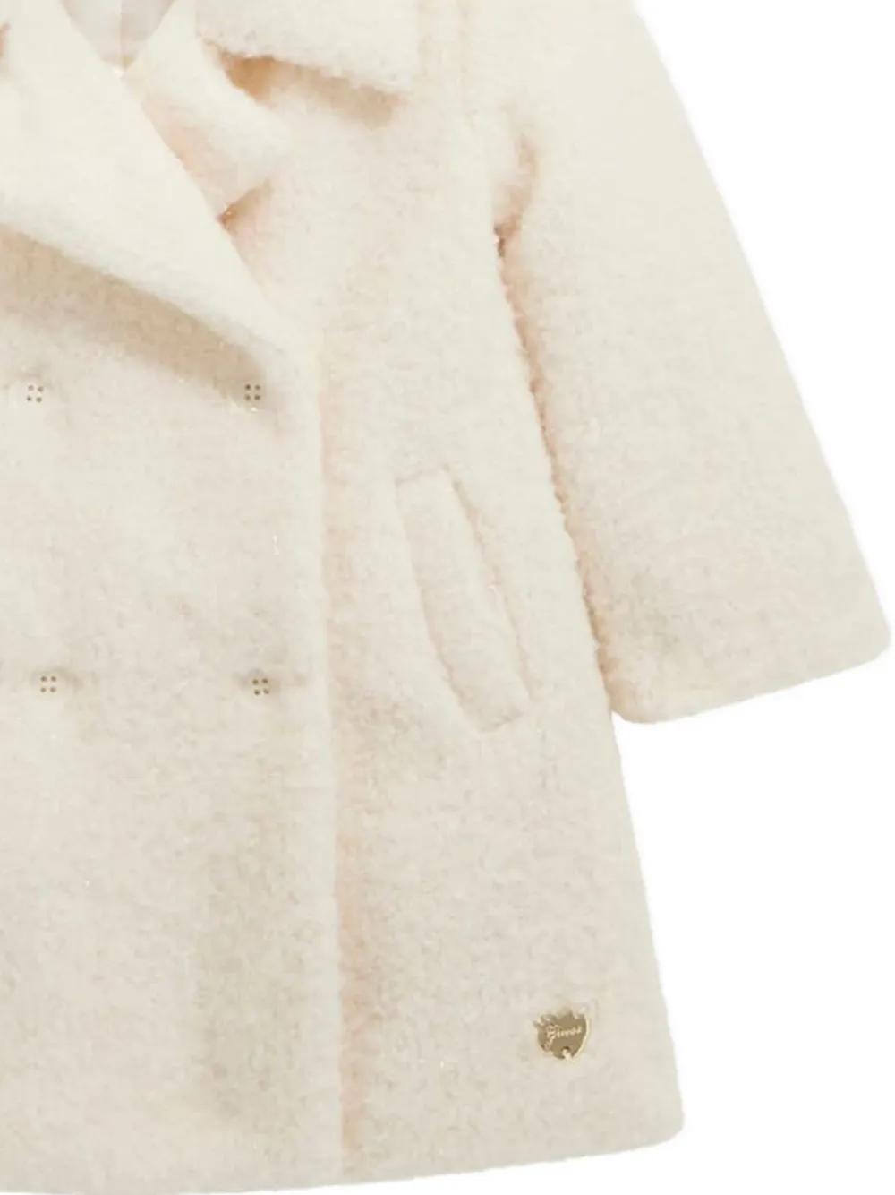 Guess Girls Sherpa Padded Coat In Neutral