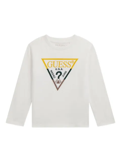 guess kids logo-print long-sleeve top