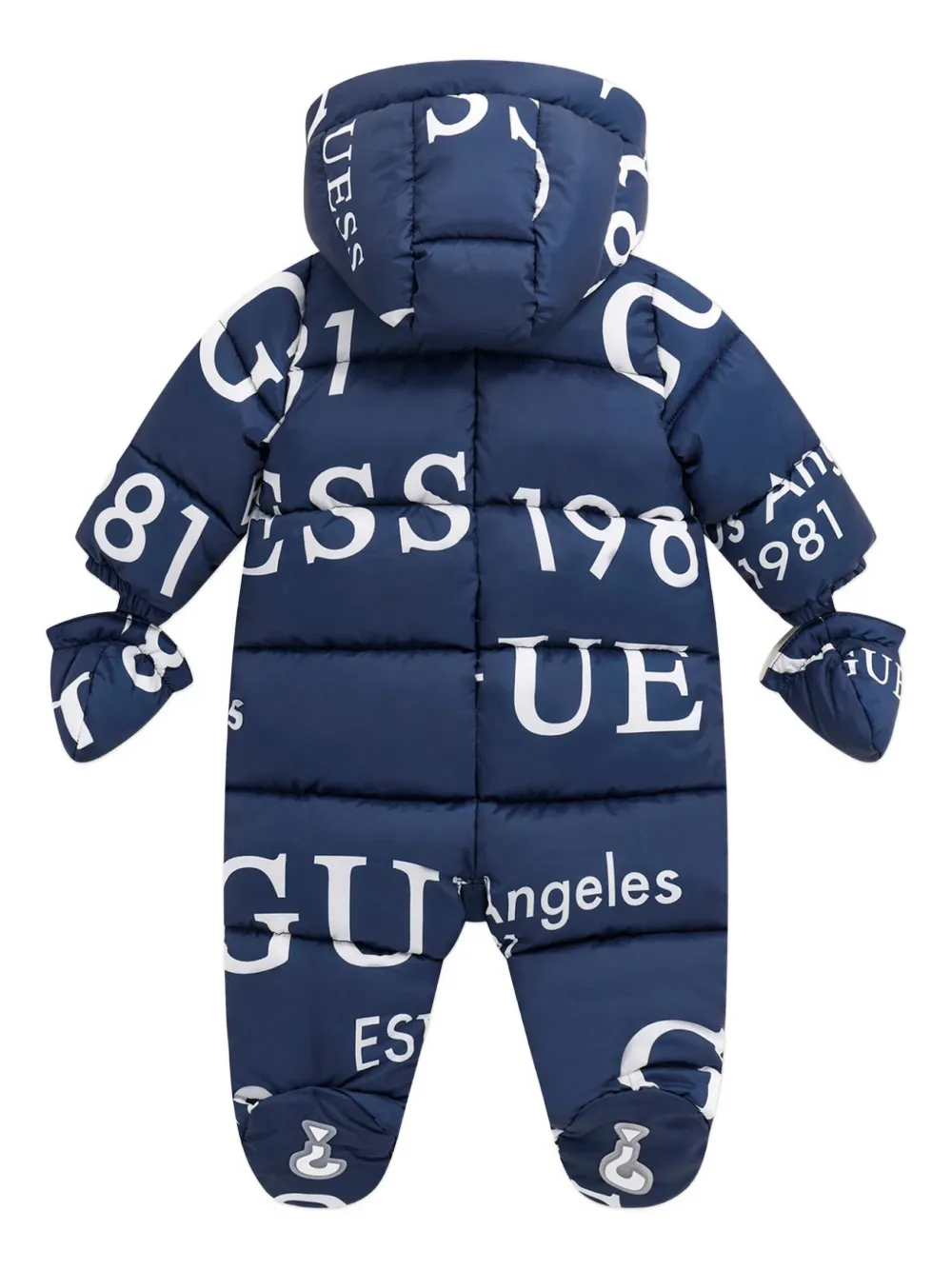 Guess kids logo hooded snowsuit - Blauw