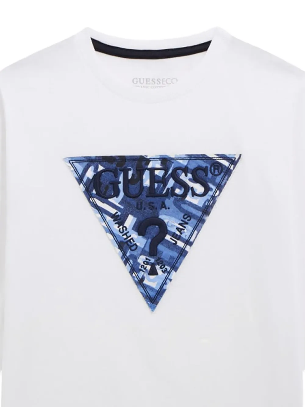 Guess Triangle-logo Long-sleeve Top In Blue