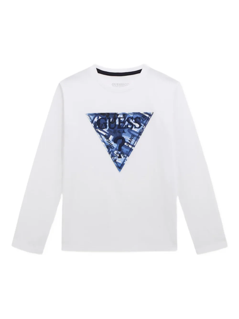 guess kids triangle-logo long-sleeve top | White | Image 1