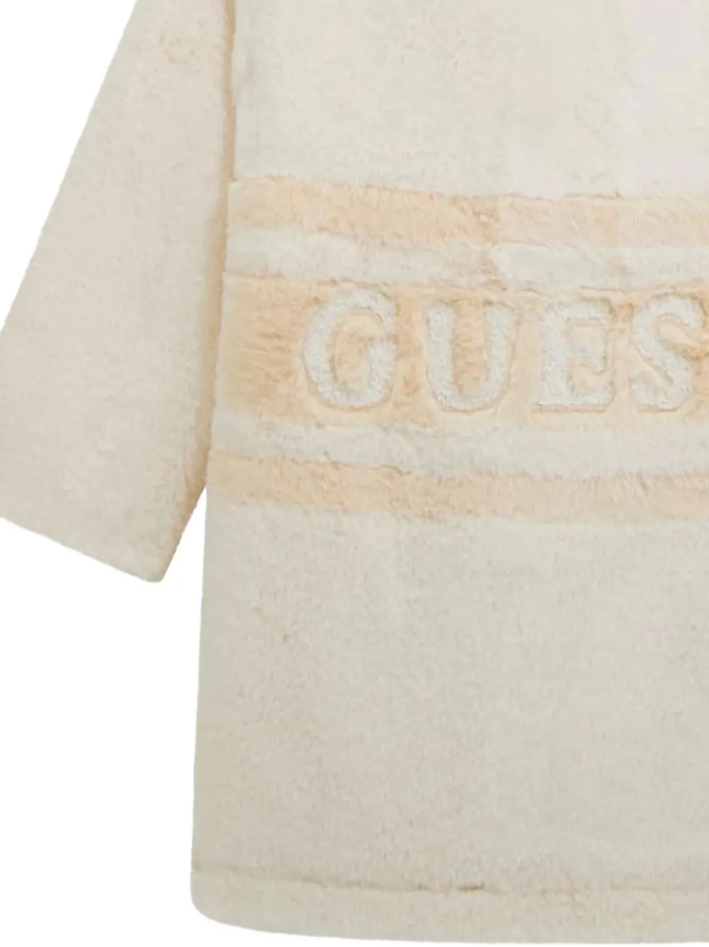 guess kids Gestreepte jas van imitatiebont Beige