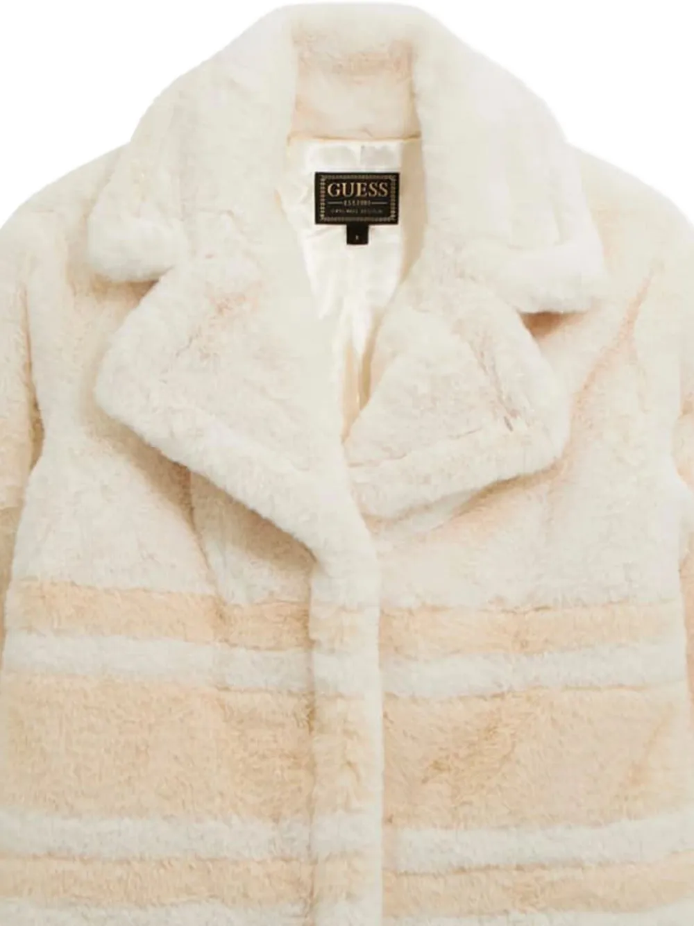 guess kids Gestreepte jas van imitatiebont Beige