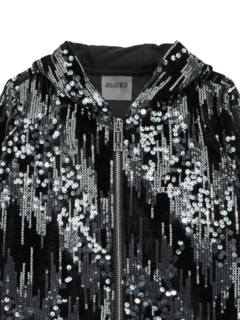 guess kids Hoodie verfraaid met pailletten Zwart