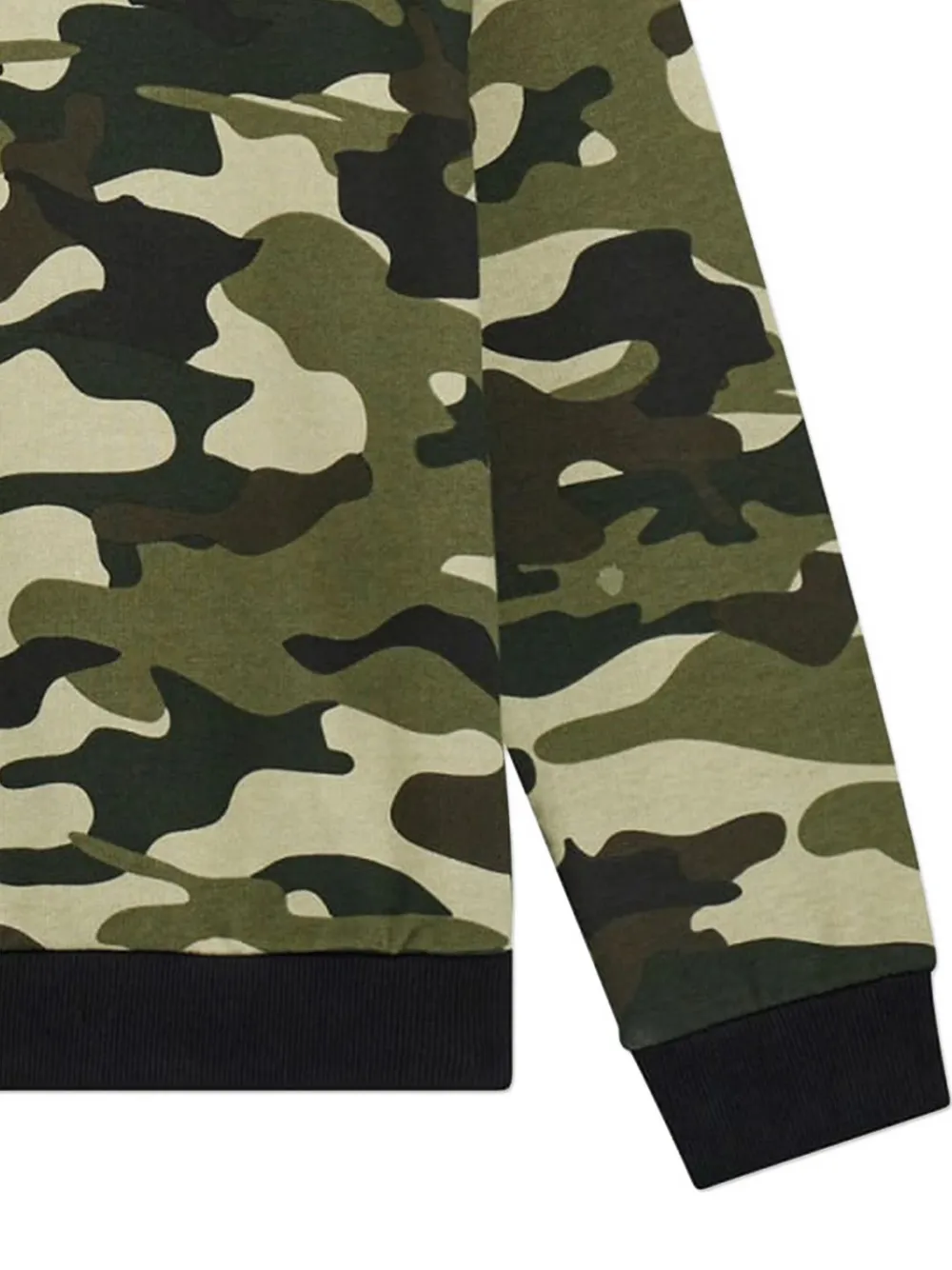 Guess Camouflage-pattern Logo-print Sweatshirt In Green