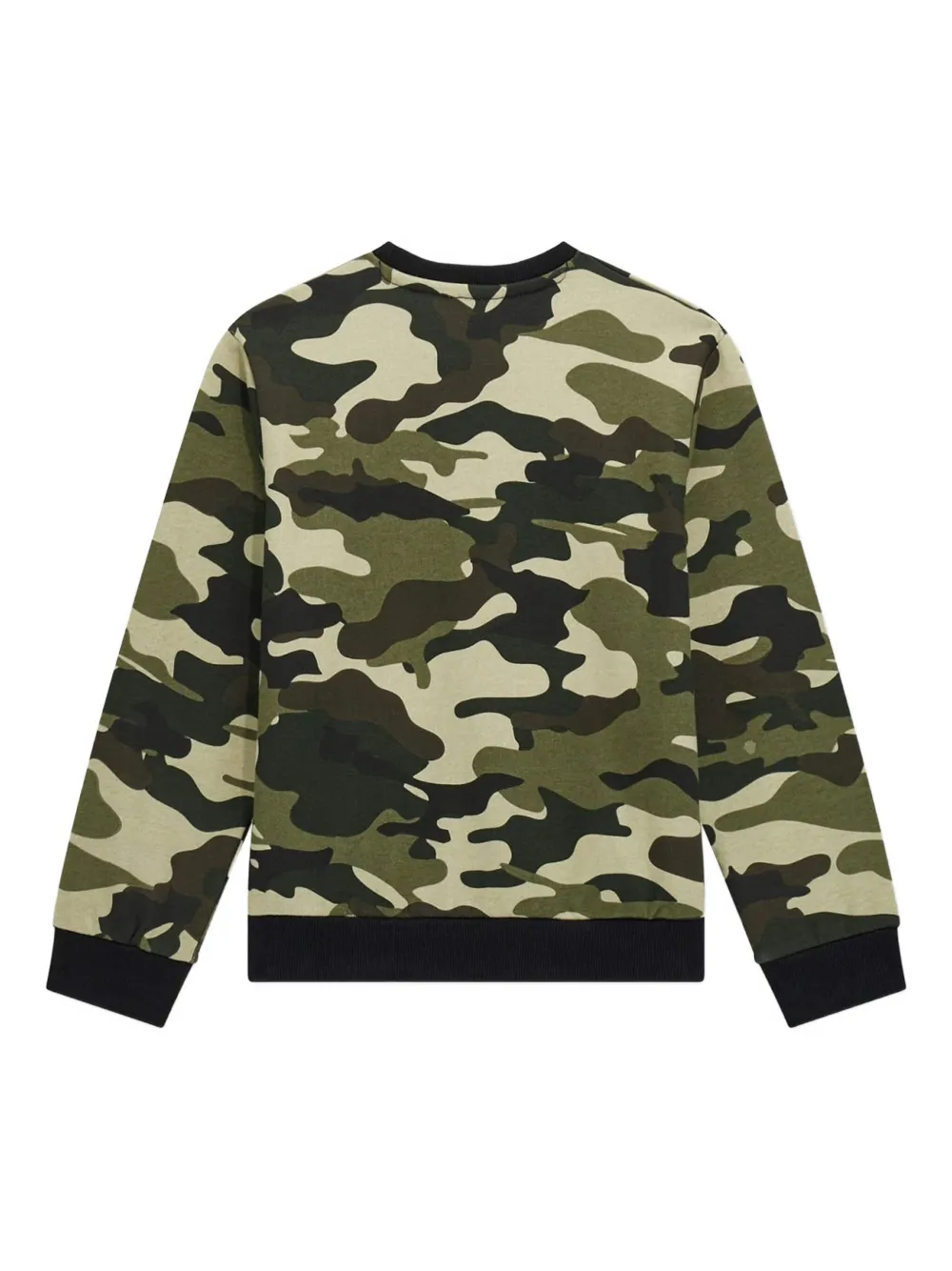 Guess Camouflage-pattern Logo-print Sweatshirt In Green