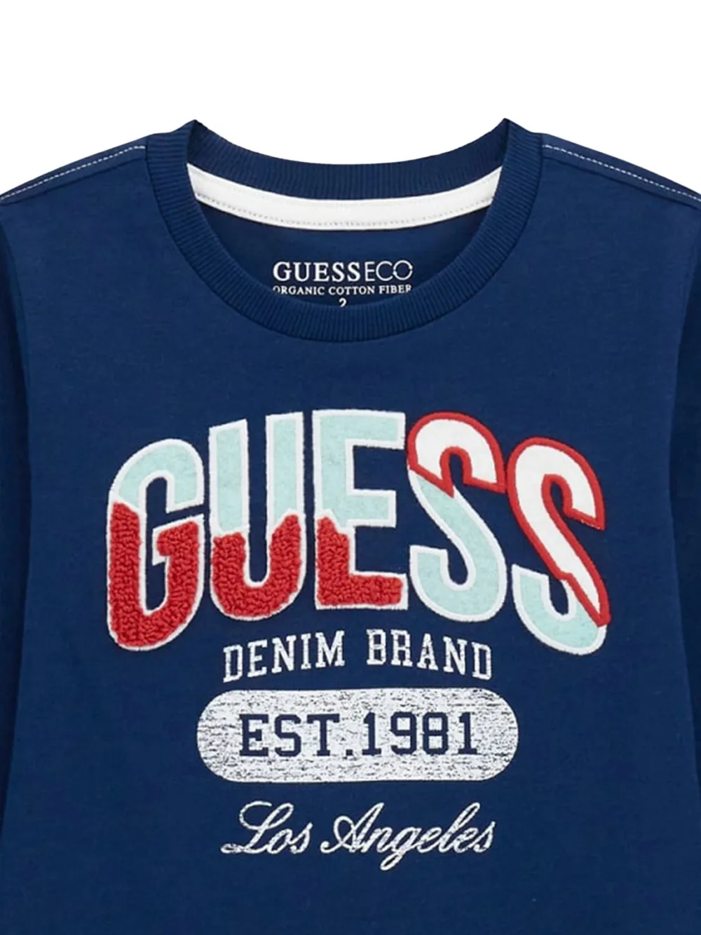 Guess Boys Long Sleeve Logo T-shirt In Blue