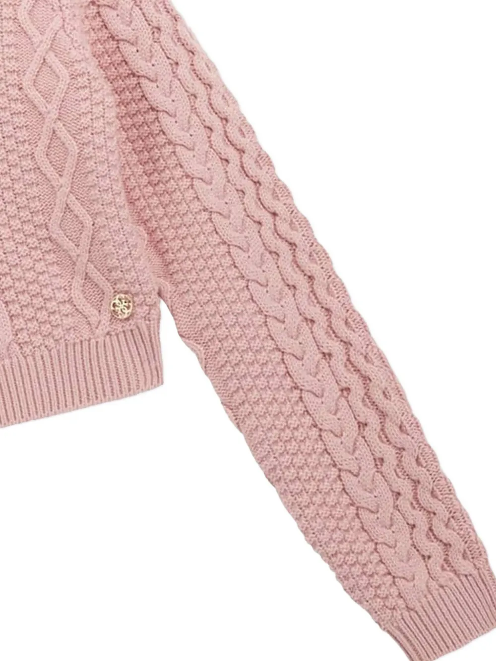 guess kids Kabelgebreide trui met V-hals Roze