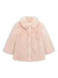 guess kids peter-pan collar faux-fur jacket - Pink