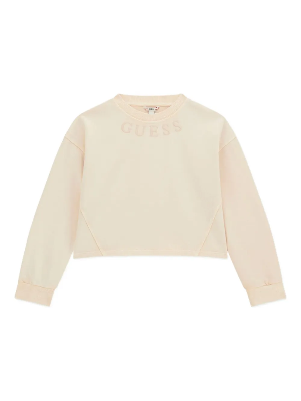 guess kids logo-embroidered cropped sweatshirt | Pink | Image 1