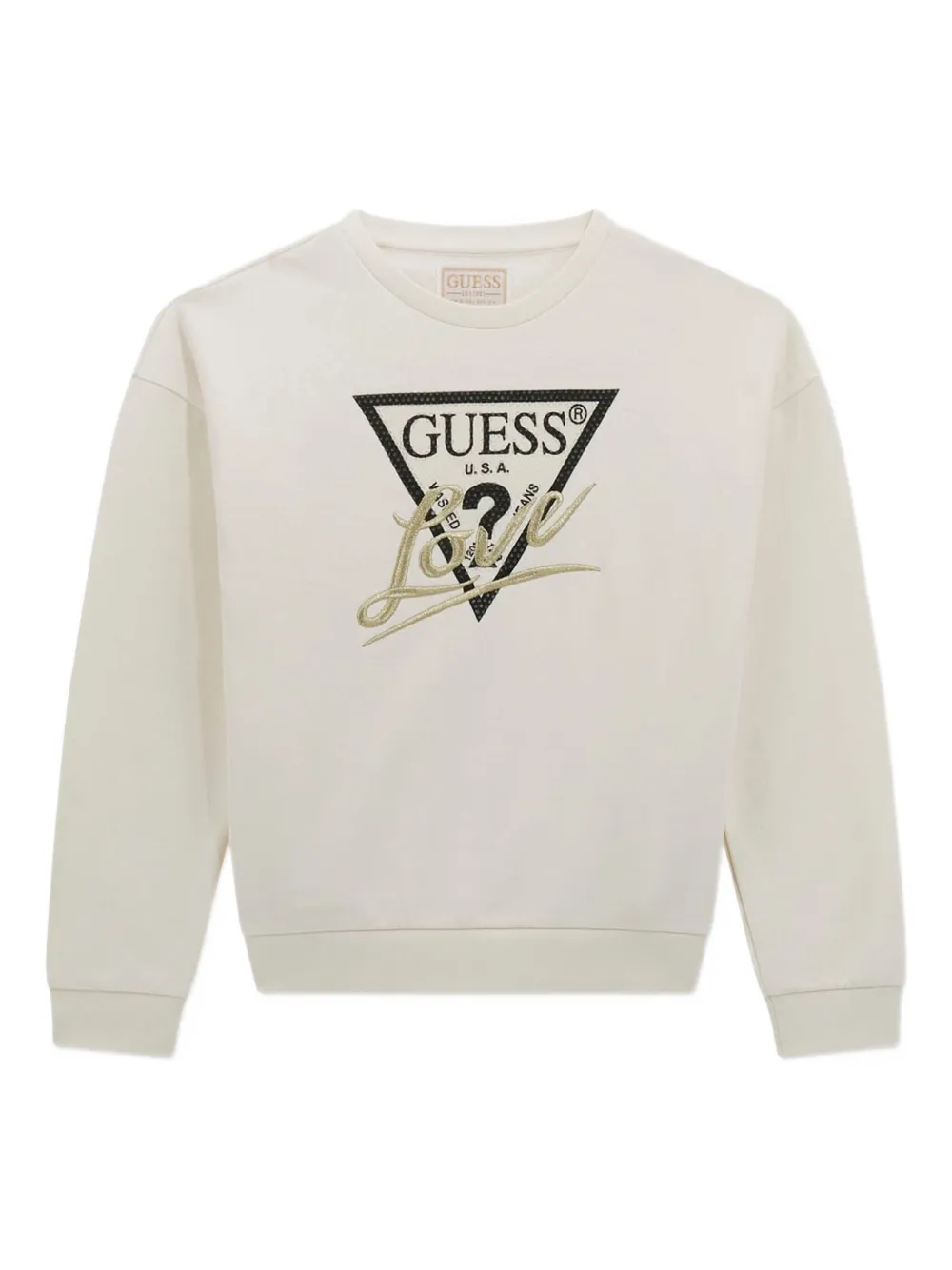guess kids logo-embroidered sweatshirt | Neutrals | Image 1
