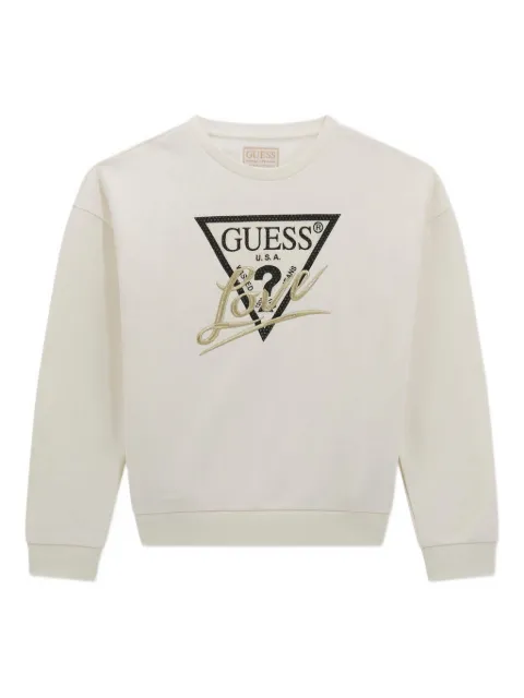 guess kids logo-embroidered sweatshirt
