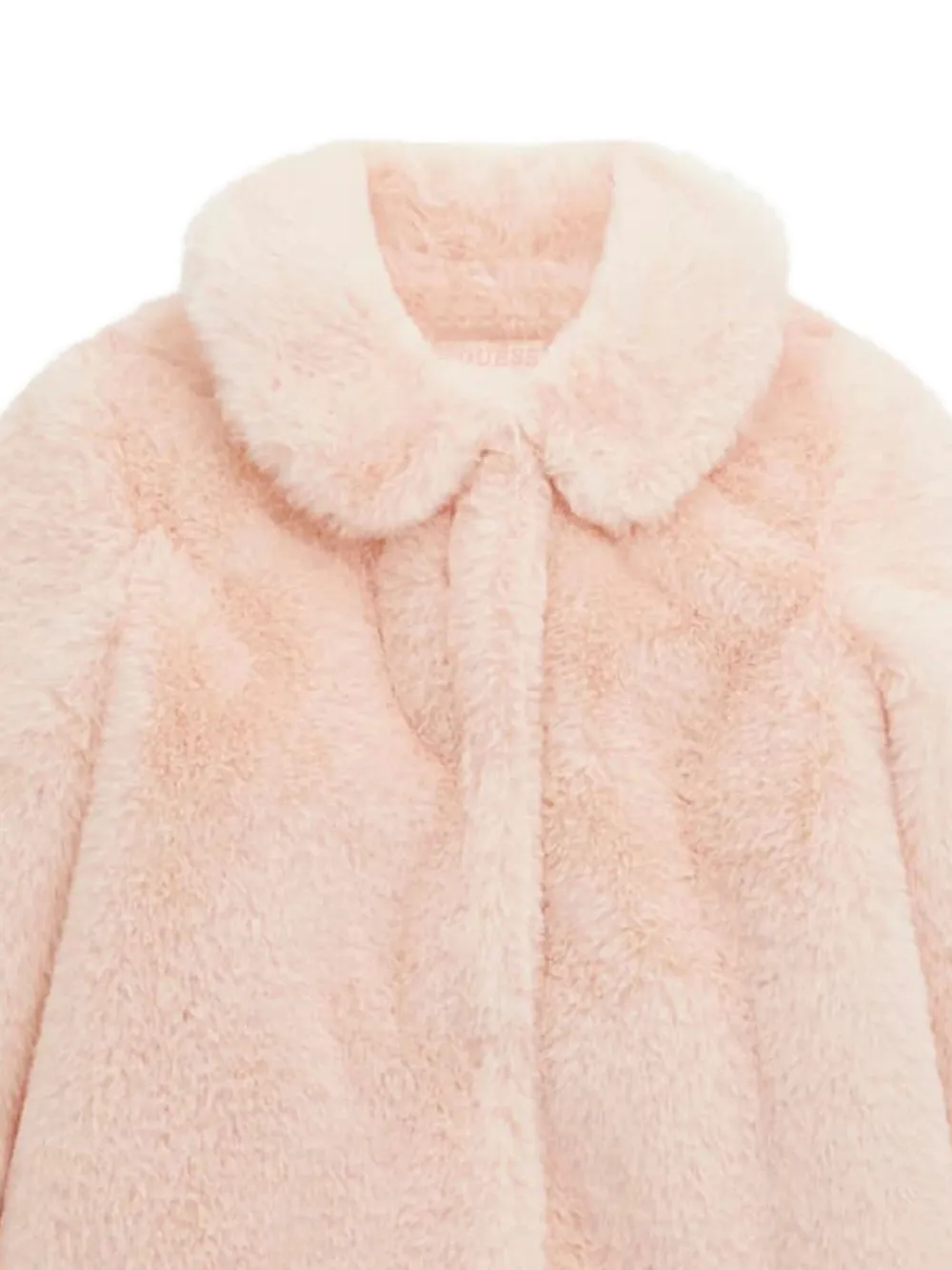 Guess Peter-pan Collar Faux-fur Jackets In Pink
