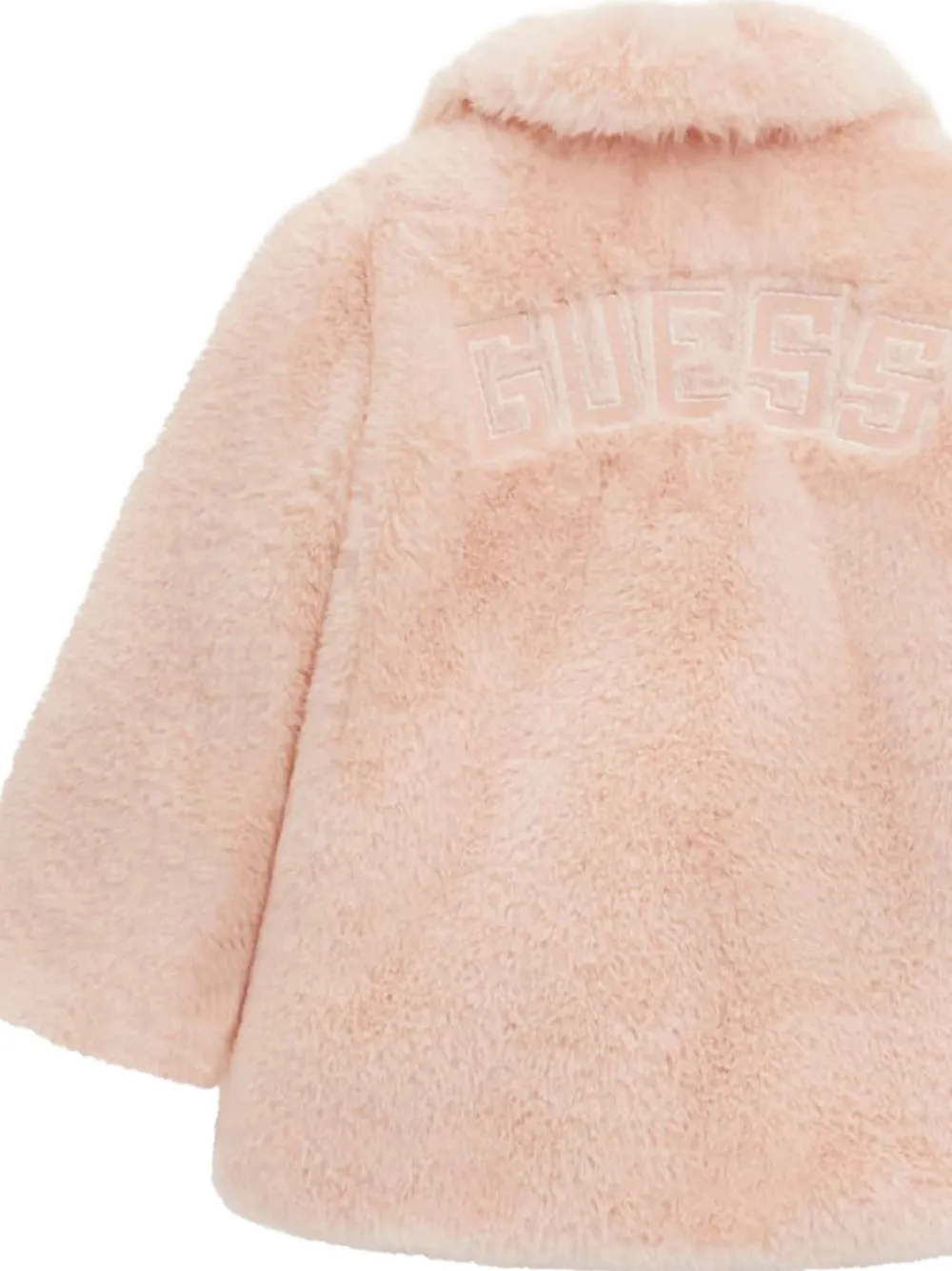 Guess Peter-pan Collar Faux-fur Jackets In Pink