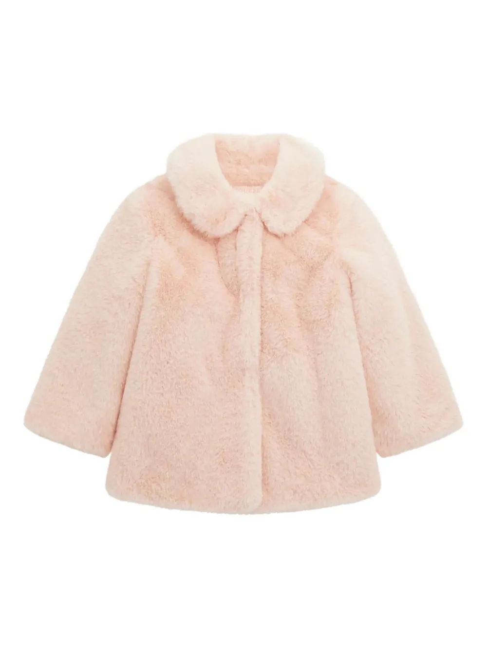 Guess Peter-pan Collar Faux-fur Jackets In Pink