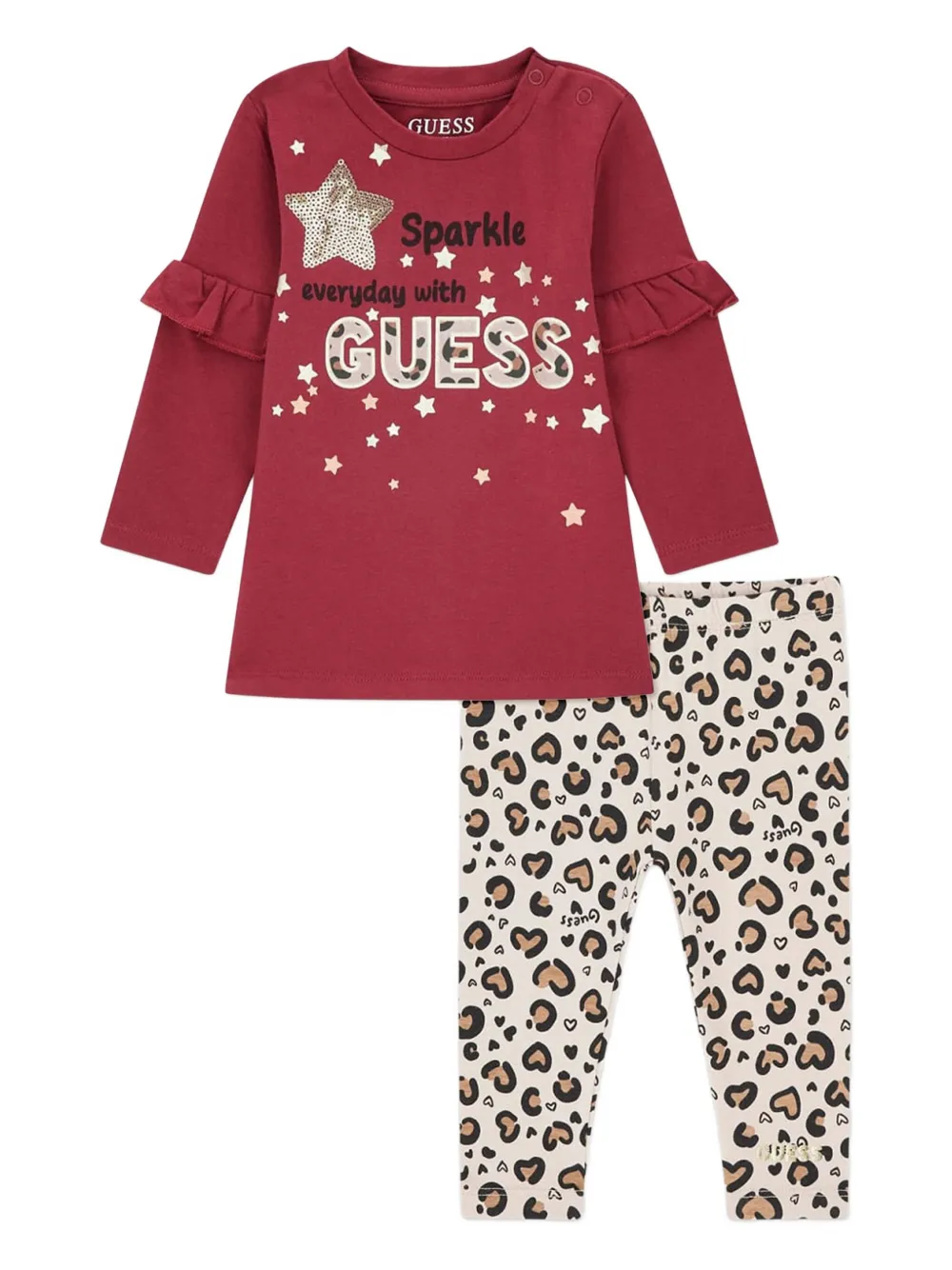 guess kids leopard-print leggings (set of two) - レッド guess kids leopard-print leggings (set of two) - レッド