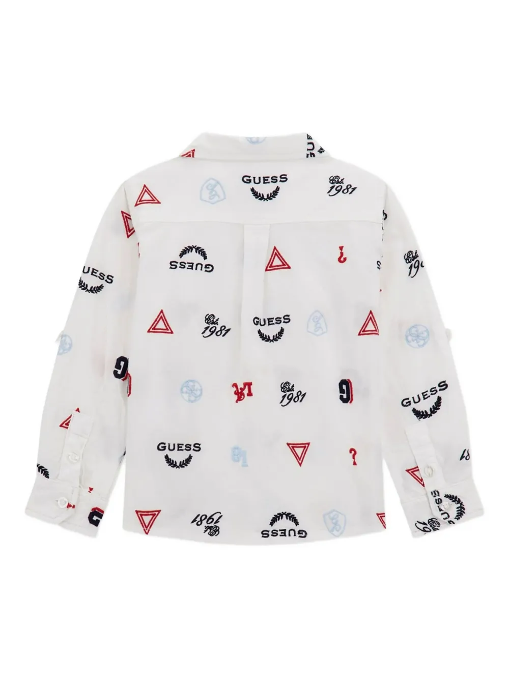 Guess Boys Logo Oxford Shirt In White