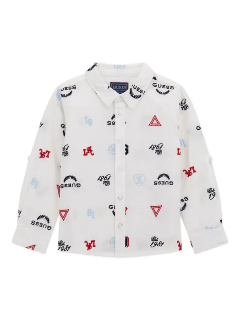 guess kids logo-print long-sleeve shirt