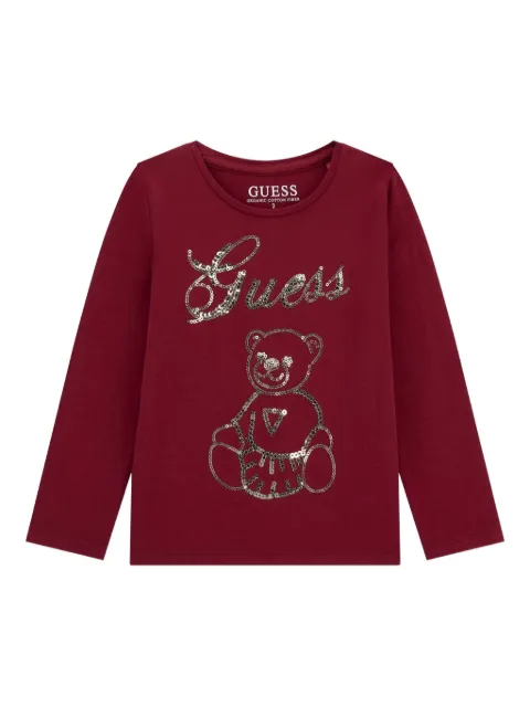 guess kids sequin-embellished T-shirt