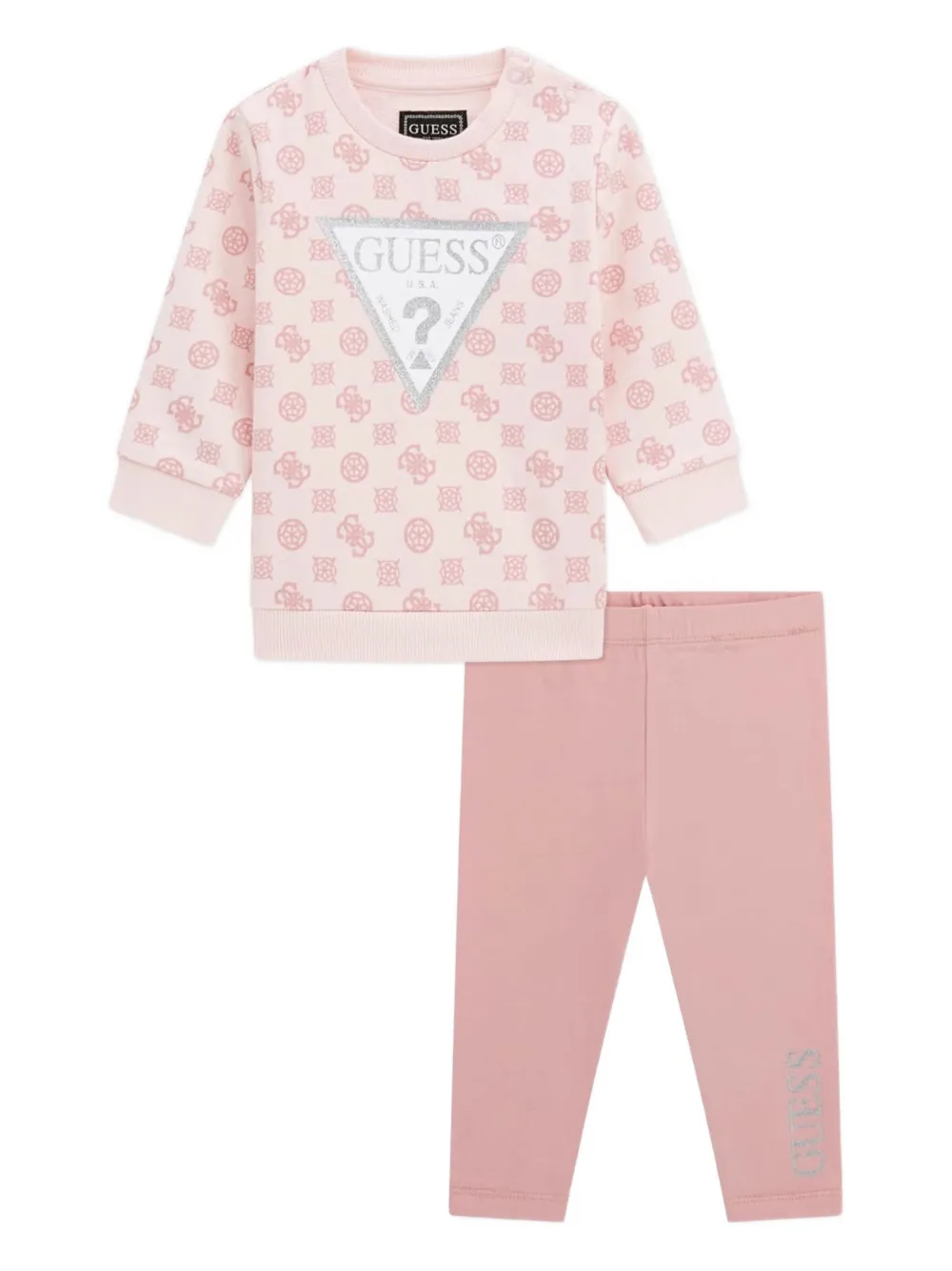 Guess Baby Girls Leggings Set In Pink