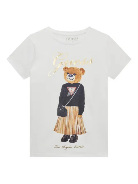 guess kids teddy-print T-shirt