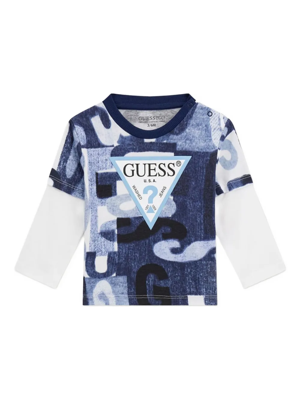 Guess Baby Boys Long Sleeve T-shirt And Joggers Set In Blue
