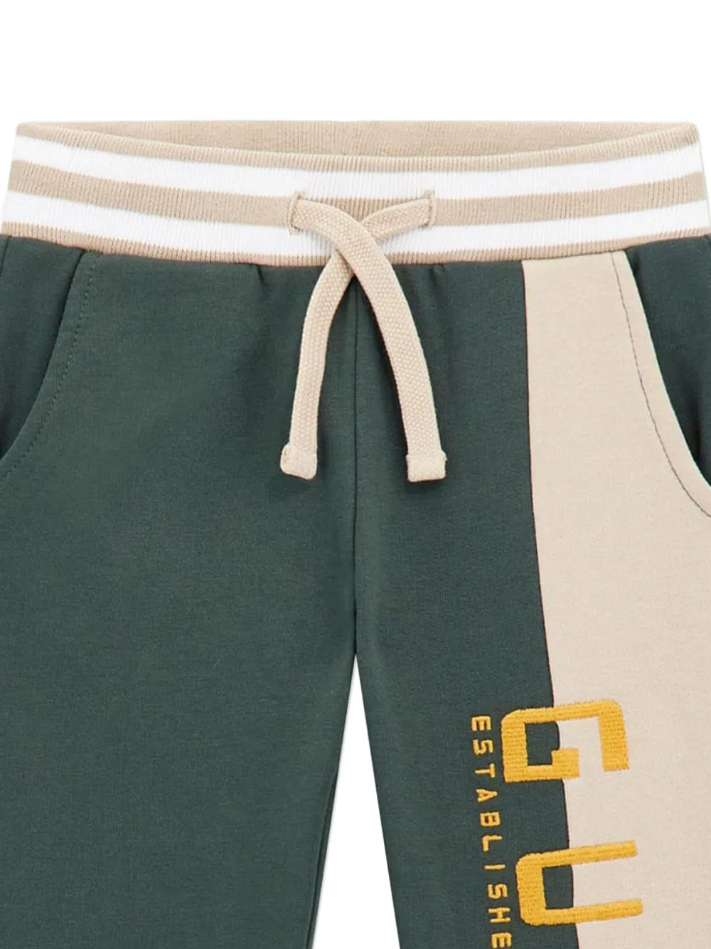 guess kids Broek met vlakken en trekkoord Groen
