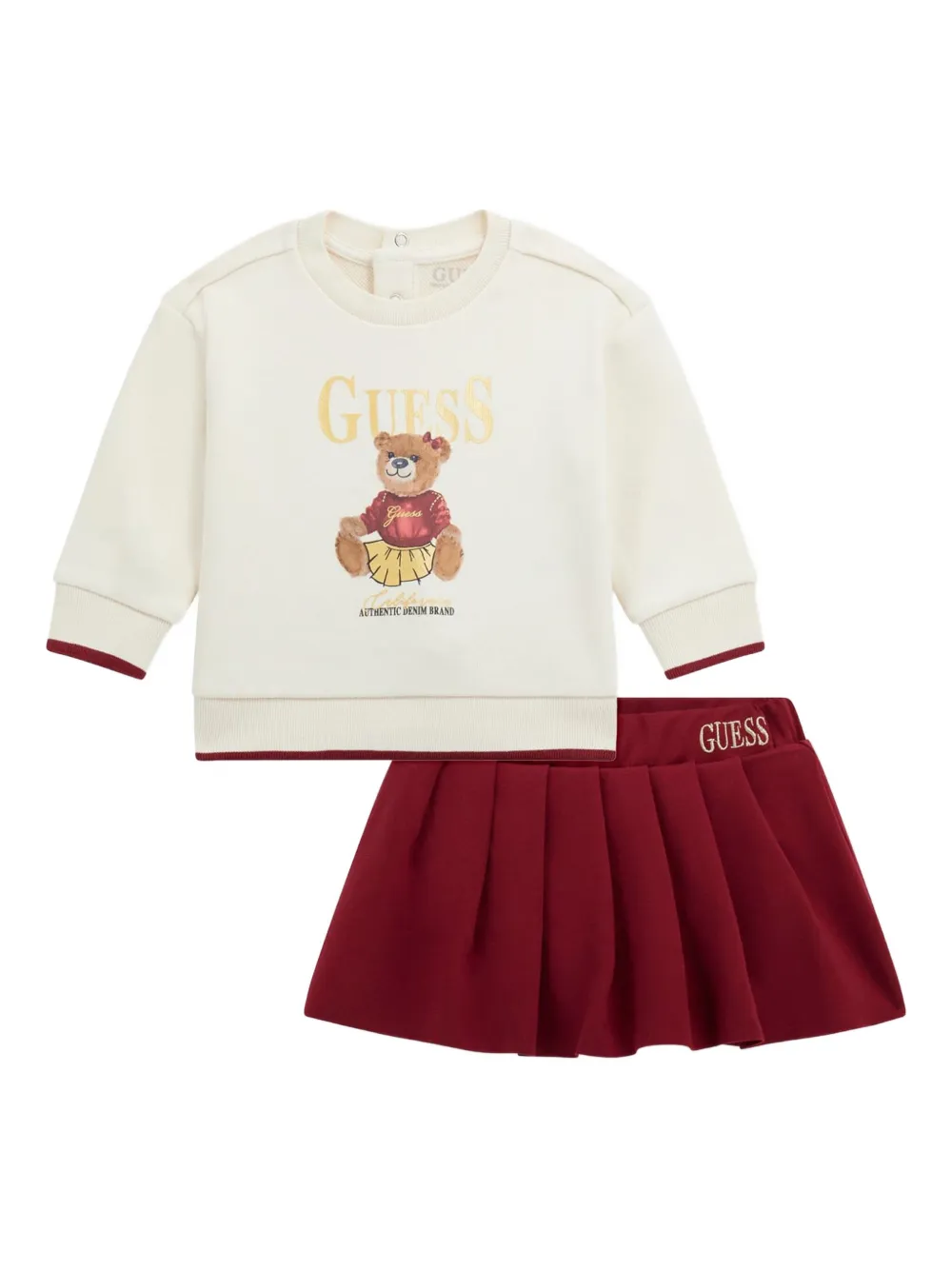 Guess Pleated Skirt Set In Multi