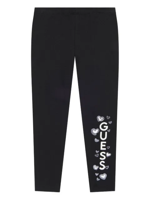 guess kids heart-logo leggings